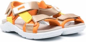 Camper Kids Wous touch-strap leather sandals Orange