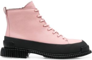 Camper logo lace-up ankle boots Pink