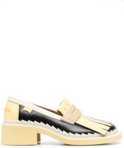 Camper low block heel leather loafers Black