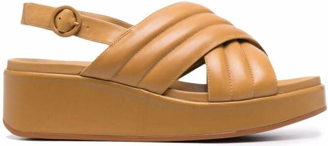 Camper Misia leather wedge sandals Neutrals