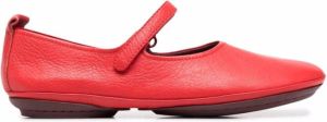 Camper Nina touch-strap leather ballerina shoes Red