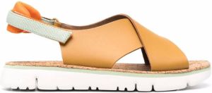 Camper Oruga slingback leather sandals Brown