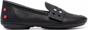 Camper perforated-strap leather loafers Black