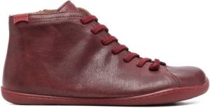 Camper Peu leather ankle boots Red