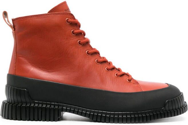 Camper Pix leather ankle boots Red