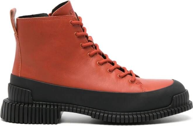 Camper Pix leather ankle boots Red