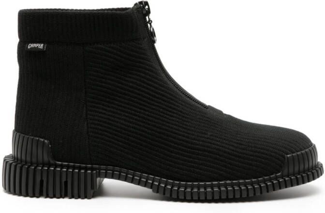Camper Pix ribbed-texture ankle-lenght boots Black