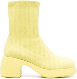 Camper ribbed-knit ankle 70mm boots Yellow