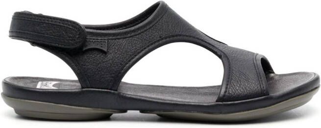 Camper Right leather flat sandals Black