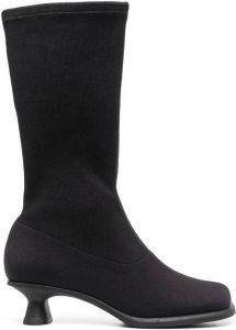 Camper square-toe 30mm knee boots Black