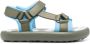 Camper two-tone touch-strap sandals Green - Thumbnail 1