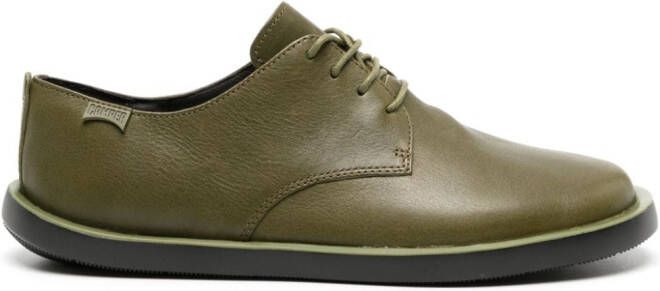 Camper Wagon lace-up leather shoes Green