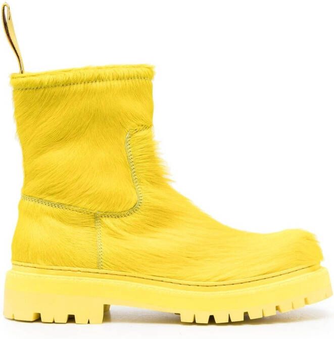CamperLab Eki calf-hair ankle boots Yellow