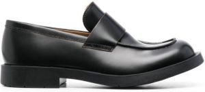CamperLab square-toe leather loafers Black