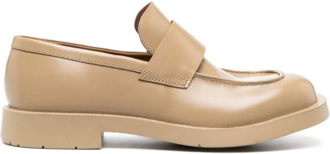 CamperLab square-toe leather loafers Neutrals