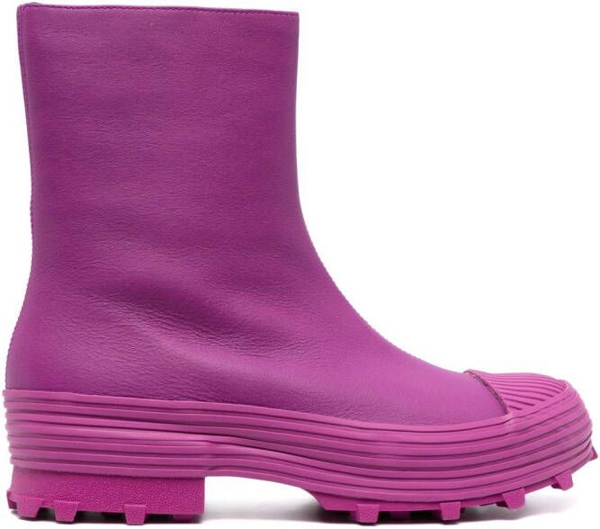 CamperLab Traktori leather ankle boots Purple