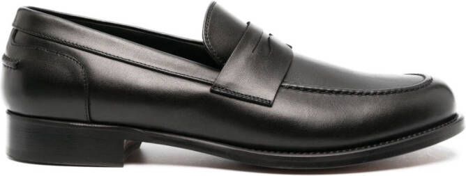 Canali calf leather loafers Black