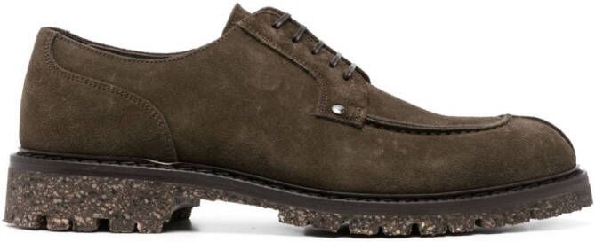 Canali lace-up suede shoes Green