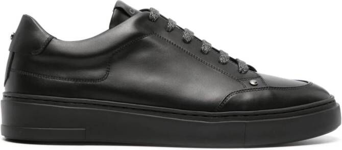 Canali leather low-top sneakers Black