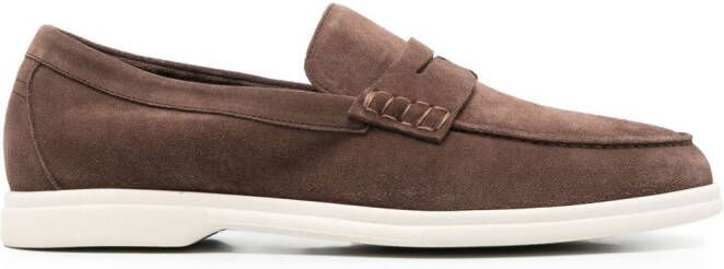 Canali suede slip-on loafers Brown