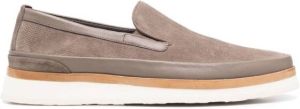 Canali suede slip-on shoes Brown