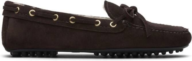 Car Shoe bow-detail suede loafers Brown
