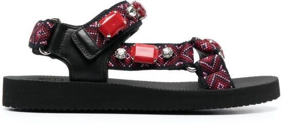 Car Shoe buckle-fastening sandals Red