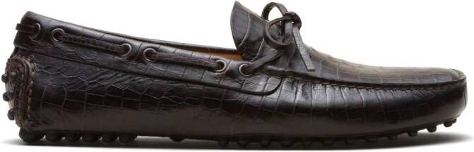 Car Shoe crocodile-effect leather loafers Brown