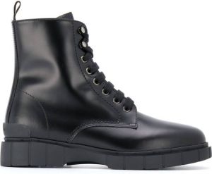 Car Shoe leather combat boots Black