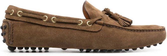 Car Shoe tassel-detail suede driving shoes Brown