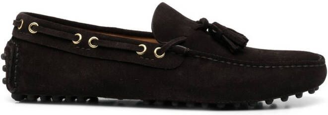 Car Shoe tasselled leather loafers Brown