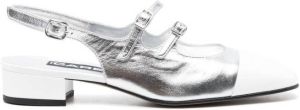 Carel Paris Abricot 35mm laminated slingback pumps Silver