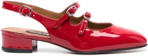 Carel Paris patent-leather ballerina shoes Red