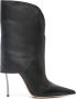 Casadei 100mm leather boots Black - Thumbnail 1