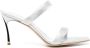 Casadei 100mm metallic-effect leather sandals Silver - Thumbnail 1