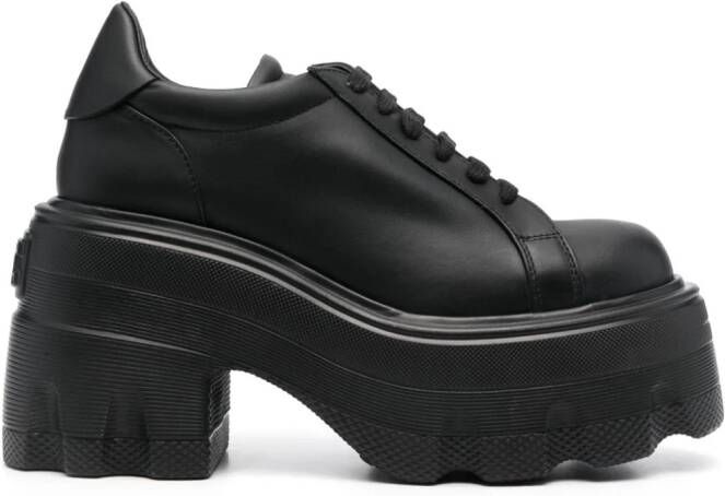 Casadei 110mm high-heel leather sneakers Black