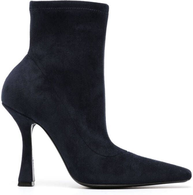 Casadei 110mm suede ankle boots Blue