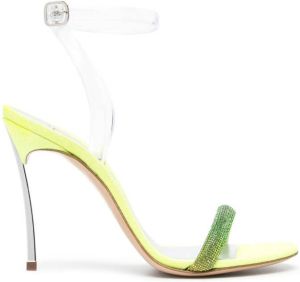 Casadei 120mm glittered high-heel sandals Green