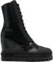 Casadei 120mm lace-up leather boots Black - Thumbnail 1