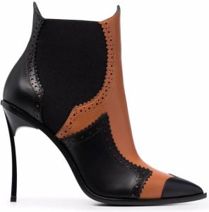 Casadei 120mm perforated ankle boots Black
