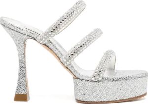 Casadei 125mm crystal-embellished sandals Silver