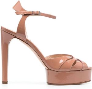 Casadei 125mm patent-leather sandals Pink