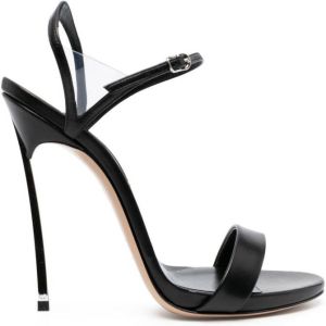 Casadei 130mm leather sandals Black