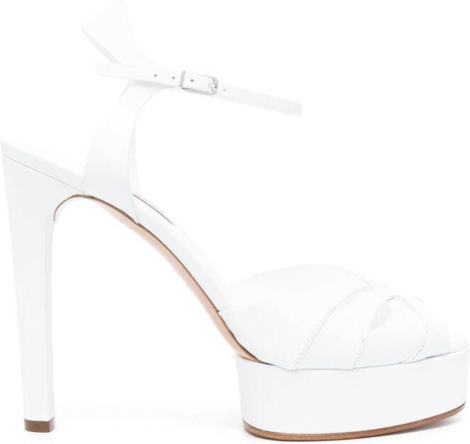 Casadei 135mm woven platform sandals White