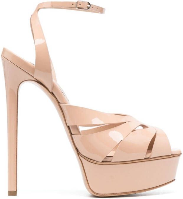 Casadei 140mm Flora Tiffany platform sandals Neutrals