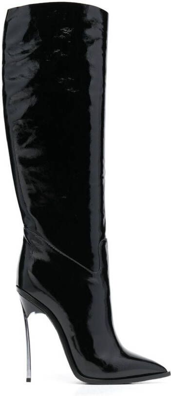 Casadei 140mm heeled leather boots Black
