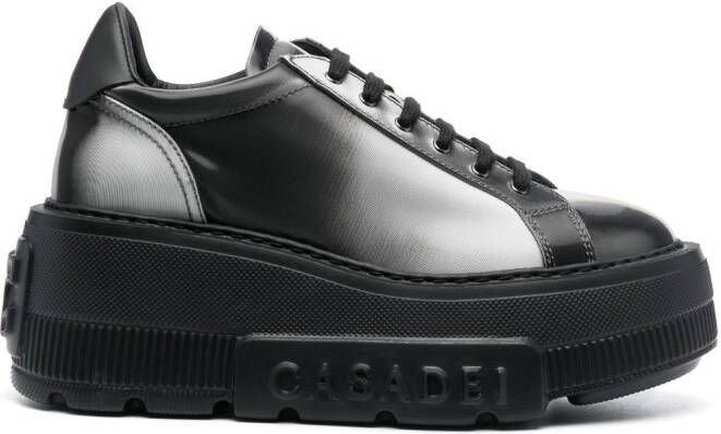 Casadei 70mm lace-up platform sneakers Grey
