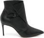 Casadei 80mm buckled leather boots Black - Thumbnail 1
