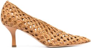 Casadei 80mm woven pumps Brown