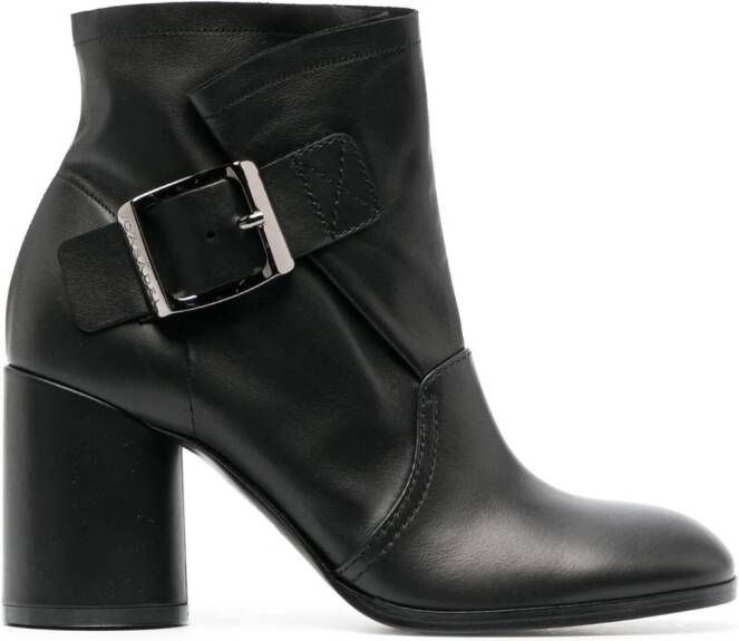 Casadei 85mm buckle-detail ankle boots Black